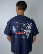 Sun Sea Rolex Boxy Tee Navy Back
